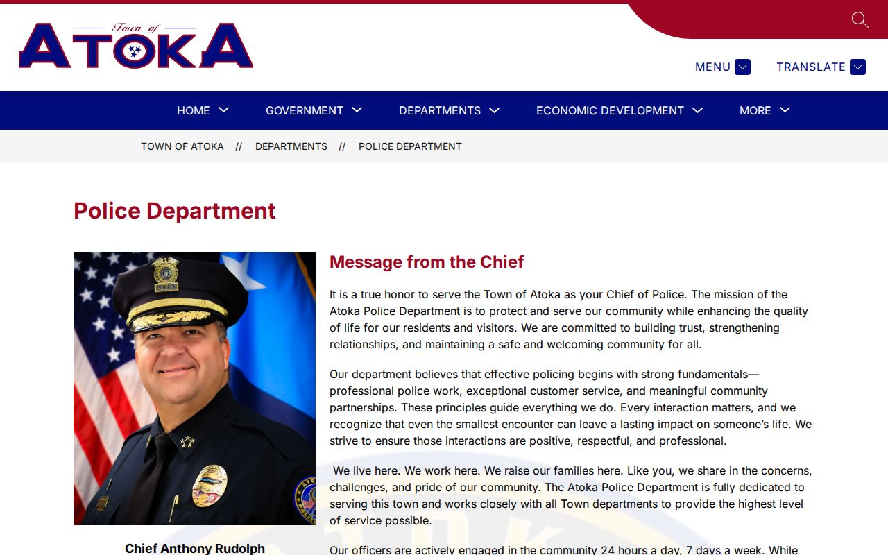 Atoka Police Department contact for recent arrests