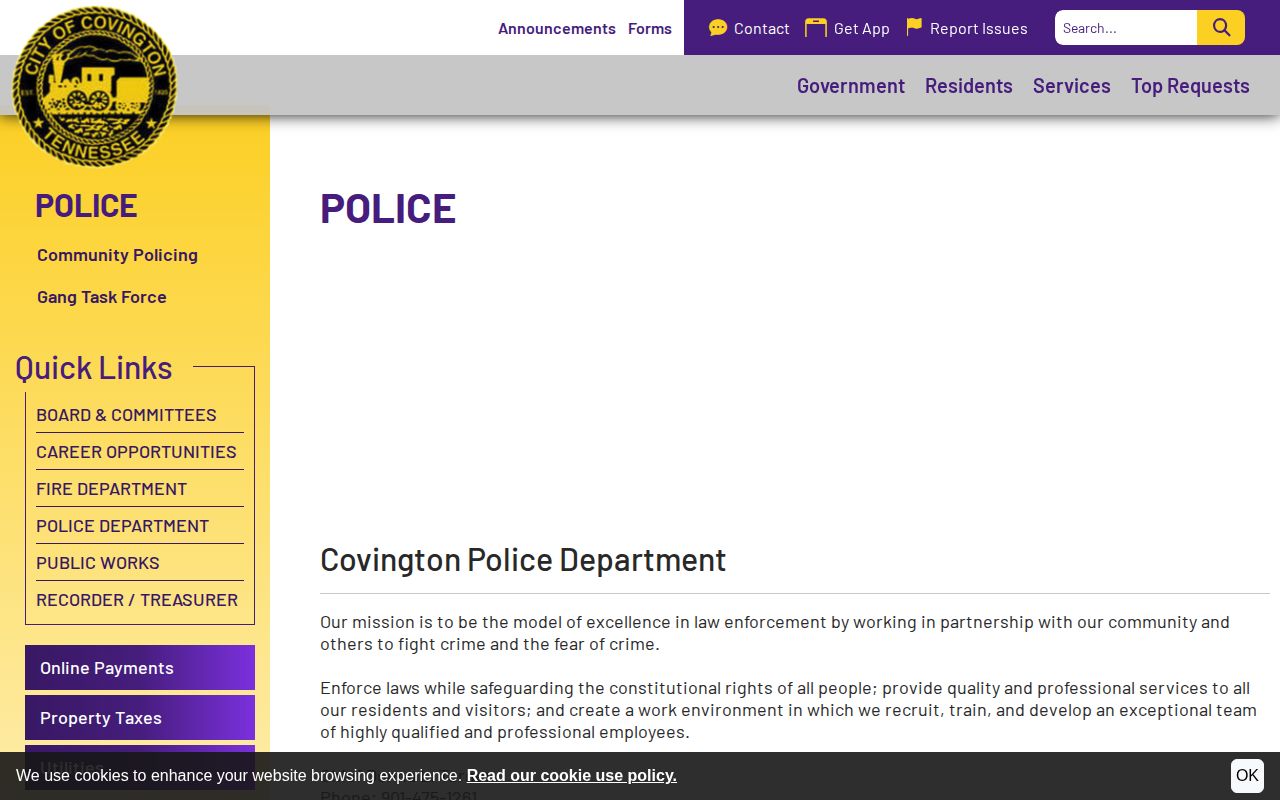 Covington Police contact for recent arrests